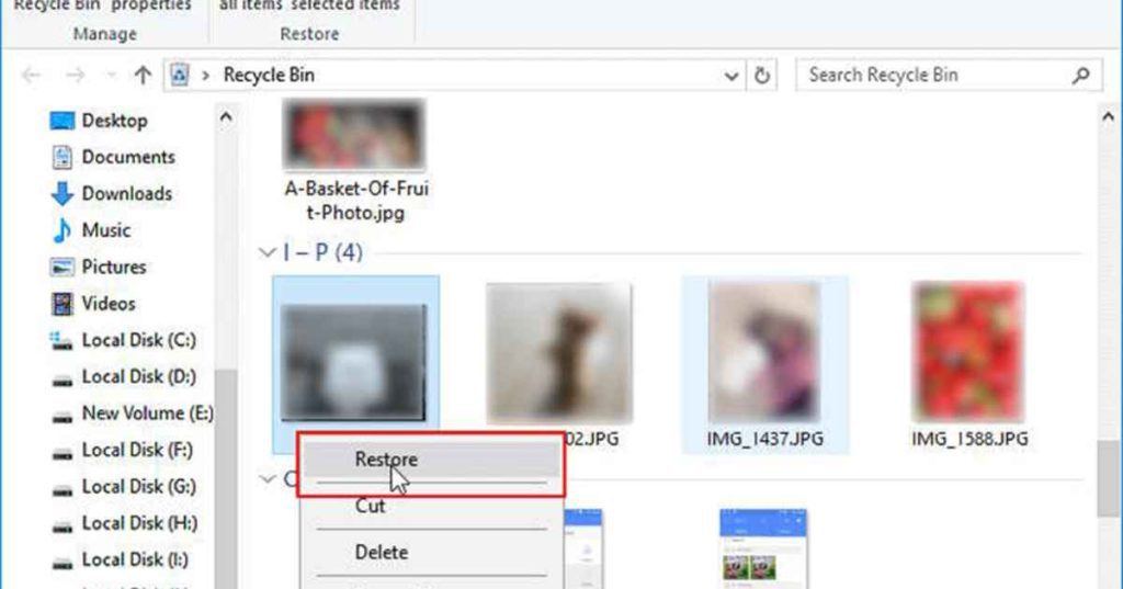 Check the Recycle Bin Folder