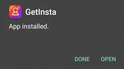 GetInsta Apk Installed