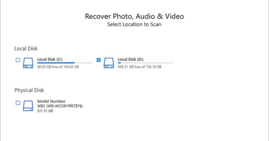 Recover photos