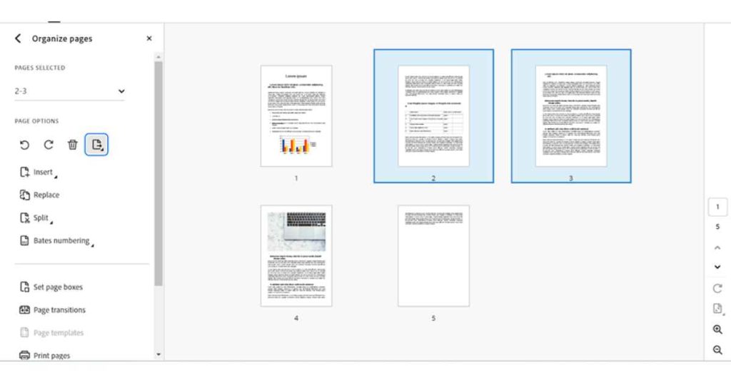 pressing Ctrl or Command and clicking on every page